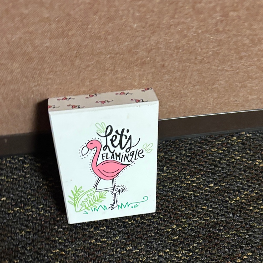 Let's Flamingle Pink Flamingo Decorative Box Sign